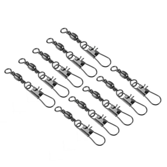 Uxcell 39mm 15LBS Stainless Steel Fishing Barrel Swivel Snap, Black 50 Pack