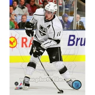 Anze Kopitar Los Angeles Kings Fanatics Authentic Unsigned White Jersey Stopping Spotlight Photograph