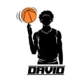 thumbnail image 2 of Sports Personalized Wall Decals for Boys Bedroom - Pro Player Spinning Basketball on a Finger Player DIY & Creativity Custom Name Wall Sticker - Size: 28 In x 40 In, 2 of 4