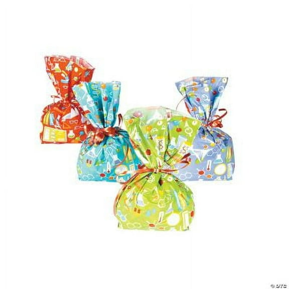 Science Party Cellophane Bags - Party Supplies - 12 Pieces