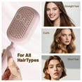 thumbnail image 5 of Retractable Cushion Massage Comb Brush, Anti Static Self Cleaning Hair Brush for Women Men All Types Home Travel Office School(2PCSBlue), 5 of 8