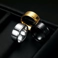 thumbnail image 5 of 8mm Stainless Steel Smooth Band Male's Silver/Gold/Black Polished Ring Size 7-12, 5 of 6