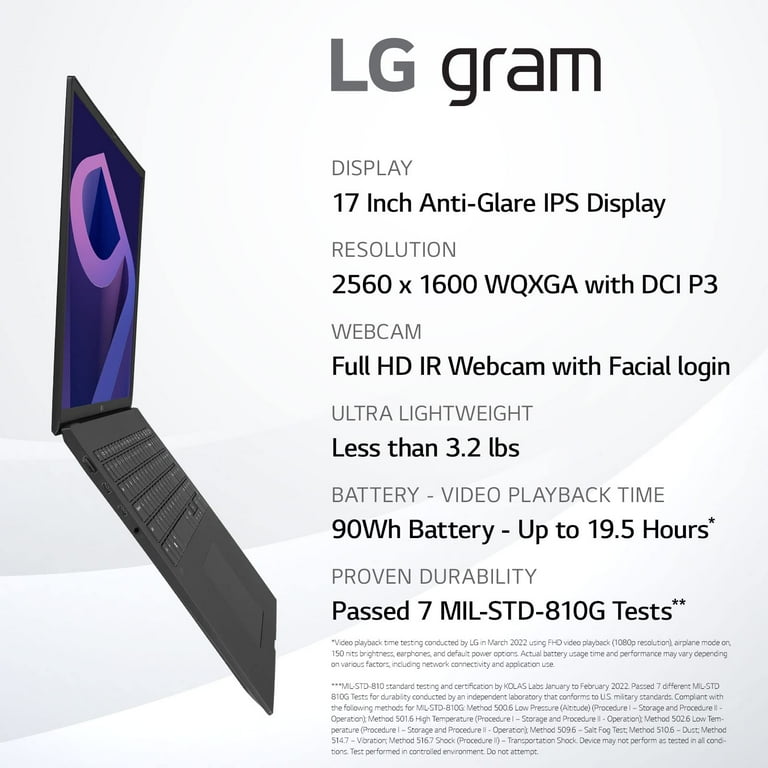 LG gram (2022) 17Z90Q Ultra Lightweight Laptop, 17 LG gram (2022) 17Z90Q Ultra Lightweight Laptop, 17
