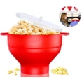 thumbnail image 2 of Microwave Popcorn Makers (with Lid and Handles) Collapsible Hot Air Popcorn Maker Popper Bowl Rot, 2 of 4