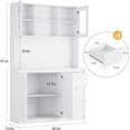 thumbnail image 2 of AOILE Kitchen Pantry Cabinet with Charging Station, LED Lights & Glass Doors, Tall Storage Cabinet, 2 of 6