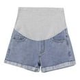 thumbnail image 5 of Hinvhai Maternity Jean Shorts for Women Low Waist Ripped Stretchy Comfy Soft Summer Denim Short Pants Blue M(M), 5 of 6