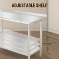 thumbnail image 6 of Stainless Steel Work Table 48x24 Inch, Heavy Duty Food Prep Worktable with Adjustable Undershelf for Commercial Kitchen Restaurant, 6 of 7