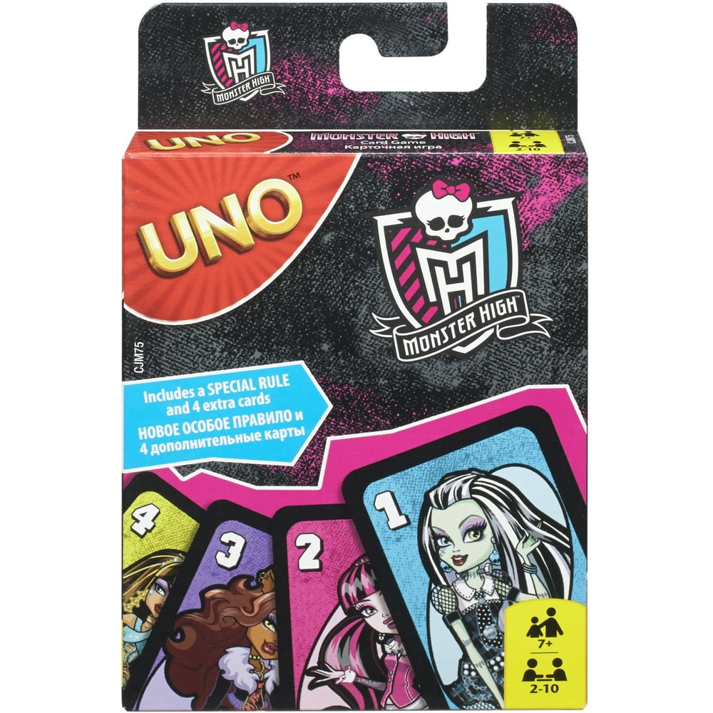 UNO Monster High Theme Matching Card Game for 2-10 Players Ages 7Y ...