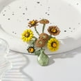 thumbnail image 5 of Eosunjian Women Brooch Sunflower Vase Shape Enamel Vintage Anti-slip Suit Coat Collar Hat Scarf Decoration Clothes Pin Prom Party Garment Jewelry Yellow, 5 of 10