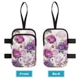 thumbnail image 3 of COEQINE Forearm Crutch Bag Walking Stick Pouch Bag Purple Pink Rose Elbow Crutch Organizer, Two Zippered Pockets, Lightweight, Hands-Free, for Women Men & Seniors, 3 of 7