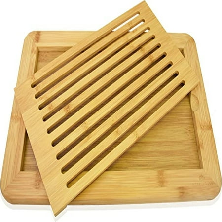 

Large Bamboo Bread Cutting Board with Crumb Tray
