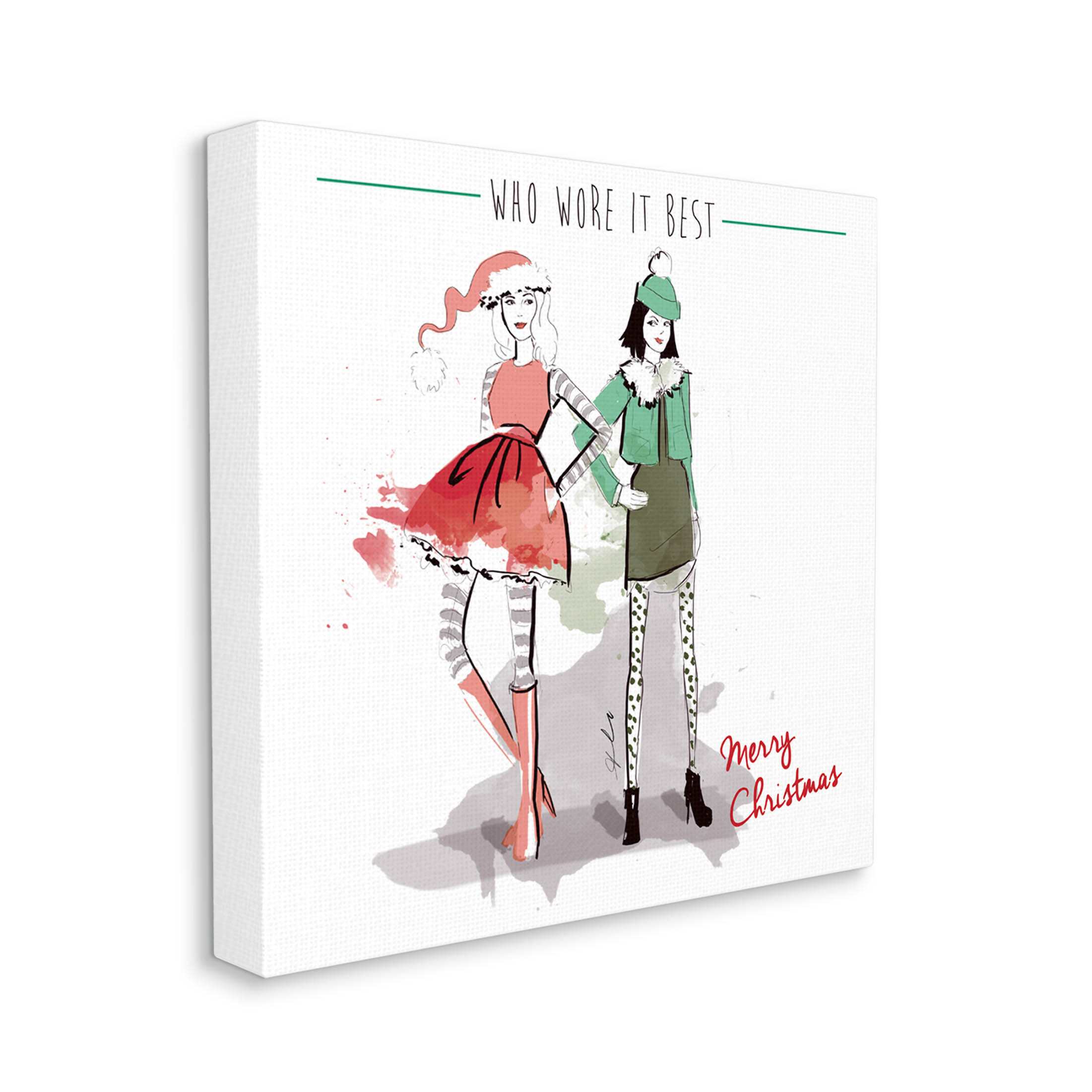 Stupell Industries Who Wore It Best Christmas Fashion Graphic Art Gallery Wrapped Canvas Print Wall Art, Design by Alison Petrie