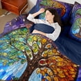 thumbnail image 4 of Homewish Tree Of Life 7-Piece Twin Bedding Sets,Modern Aesthetic Art Bedding Comforter Set,Retro Bohemain Style Sheet Sets For Men Women,Luxury Bedroom Decor Reversible, 4 of 8