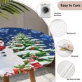 thumbnail image 5 of Round Fitted Tablecloth with Elastic Edge, Navy Blue Christmas Waterproof Table Cloth Table Cover for 45"-54" Tables, Snowman Xmas Tree Ball Gifts Winter Tablecloths for Dining Picnic Party Outdoor, 5 of 9