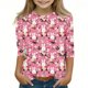 thumbnail image 2 of Blusas y camisas de manga larga con cuello redondo para niños con estampado de día de Pascua, manga 3/4/cuello redondo tres cuartos, camisa inferior y superior para niños, parte superior de poliéster, 2 of 5