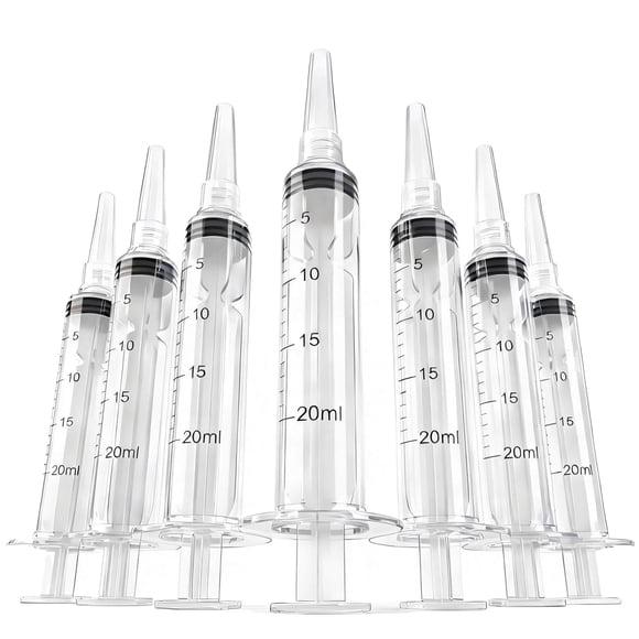 EAZYPARTY - Paquete de 50 jeringas de 20 ml (1 onza) sin aguja - Jeringas de medición de plástico para líquidos, laboratorios científicos, alimentaci&oa