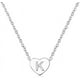 thumbnail image 2 of Collar con colgante de letra inicial en forma de corazón con letras del alfabeto personalizado de la A a la Z de plata para mujeres y niñas, 2 of 4