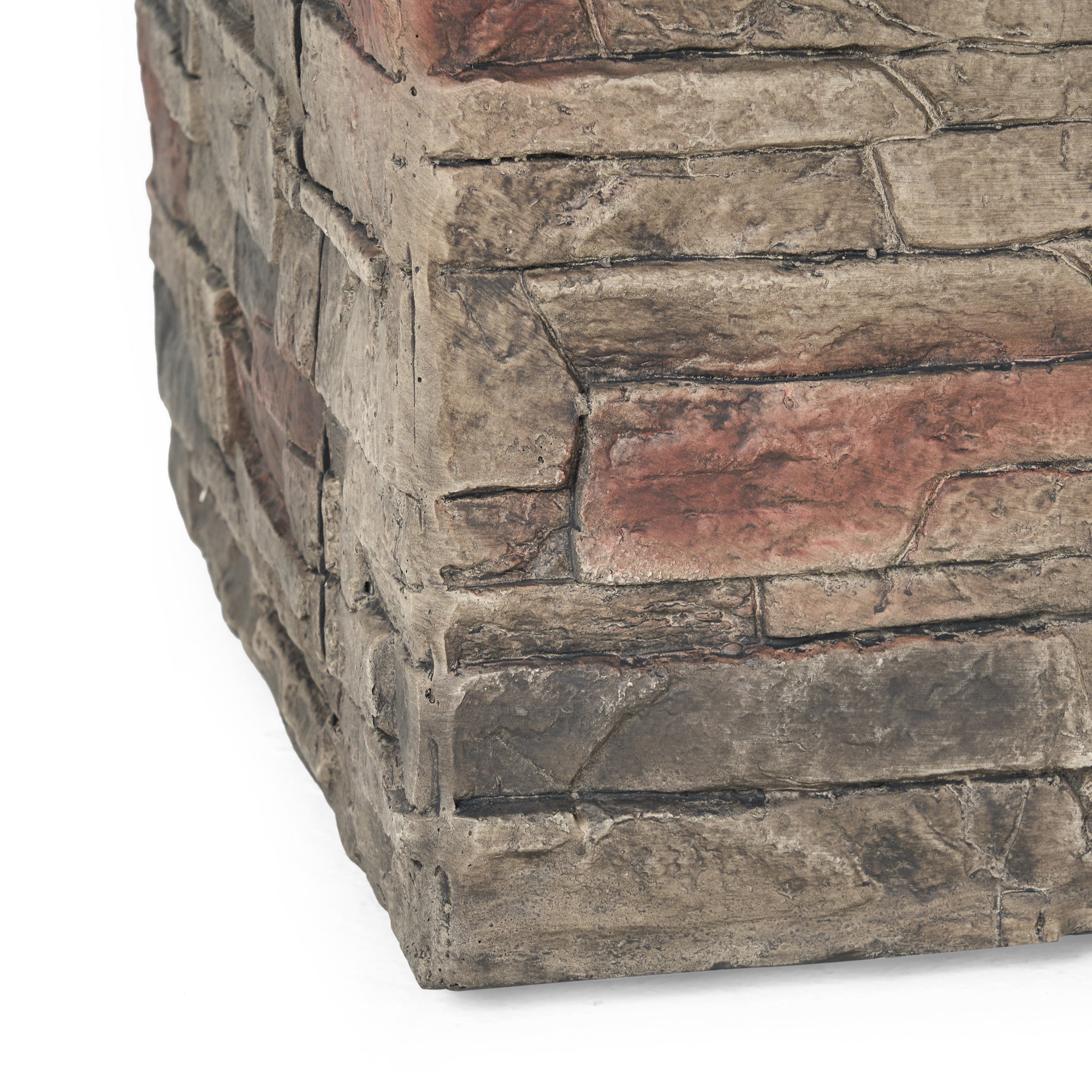 GDF Studio Broadway Outdoor 40,000 BTU Lightweight Concrete Fire Pit, Natural Stone and Gray
