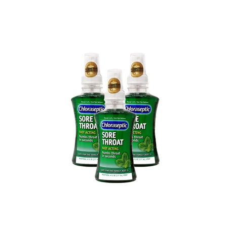 3 Pack - Chloraseptic Sore Throat Spray Menthol 6 oz Each