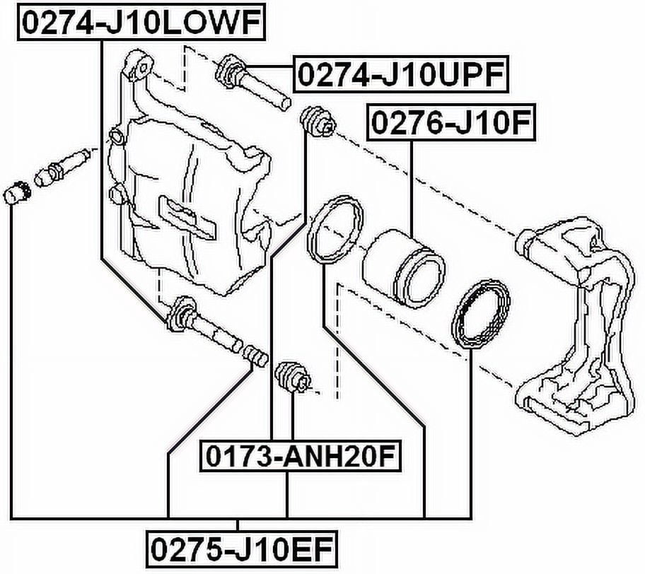 Febest FRONT BRAKE CALIPER SLIDE PIN BOOT # 0173-ANH20F OEM 47775 
