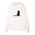 thumbnail image 1 of Sudadera con capucha Yinane Manga Larga Estampado de Gato XL Blanco, 1 of 4