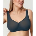 thumbnail image 4 of DELIMIRA Women's Cosnufy Sheer Mesh Bra Wireless Full Coverage Plus Size Unlined Bras, 4 of 4