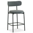 thumbnail image 3 of Set of 2 Amery Iron Frame Vintage Gray Faux Leather Counter Stool, 3 of 6