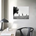 thumbnail image 3 of ARISTURING  Black and White Deer Family Photo Canvas Wall Art, 3 of 4