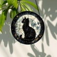 thumbnail image 2 of Black Cat with Moon Stained Glass Suncatcher, Black Cat on Moon Sun Catcher For Cat Moms, Cat Glass Window Hanging Gifts, Gift For Cat Lover, 2 of 6