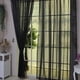 thumbnail image 1 of Granjero Gordo Cortinas ligeras de gasa para puertas y ventanas, transparentes, para decoración del hogar y bodas, color negro, 1 of 5