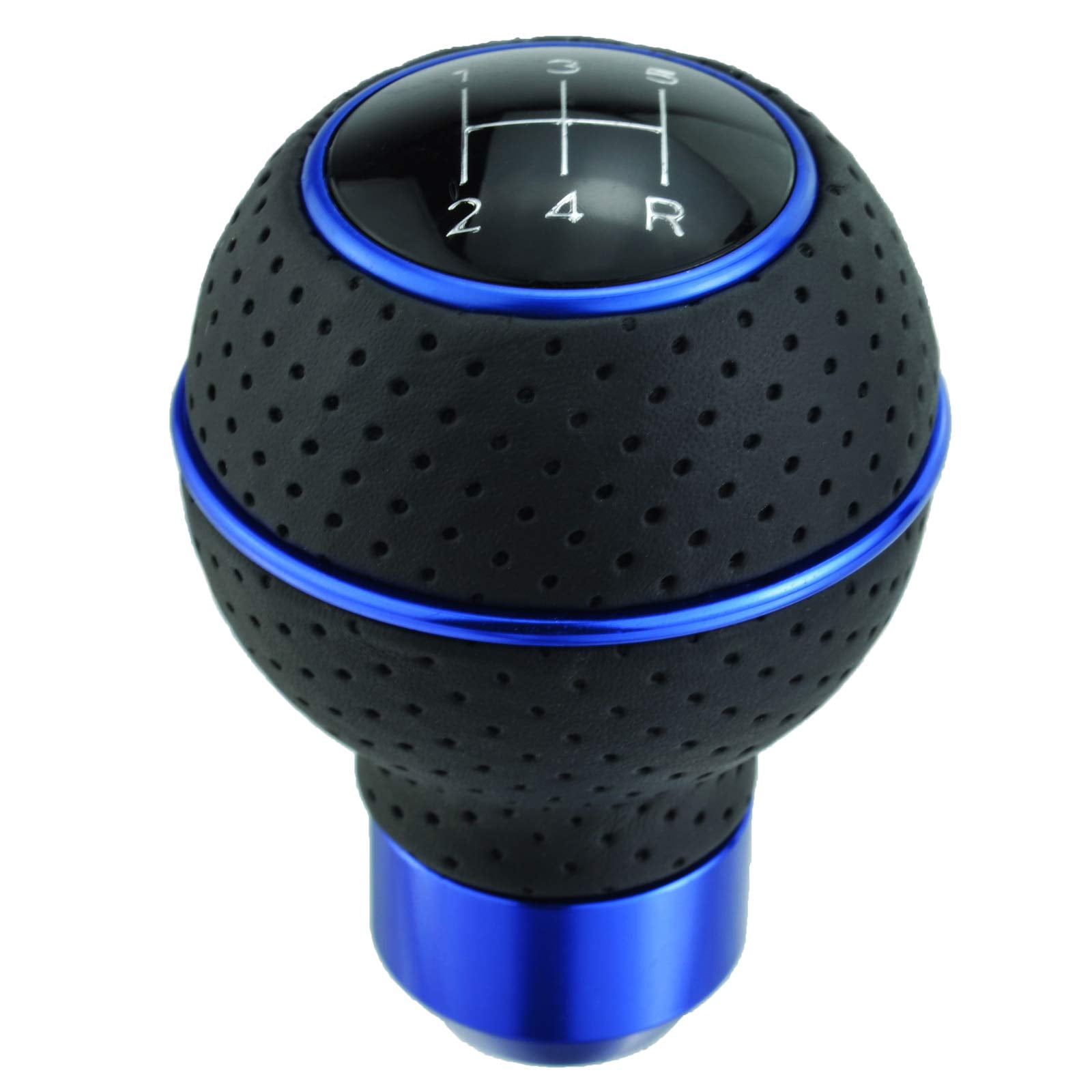 5 Speed Gear Stick Shifter Handle, Leather Covered Aluminum MT Car