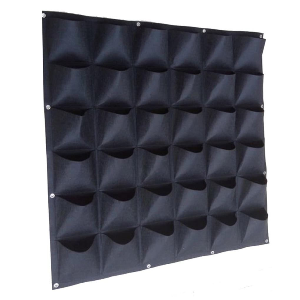 Soimiss Black Wall Mounted Planting Pouch Made of Stretchy Non Woven Felt for Growing Plants