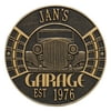 Personalized Whitehall Products 11.5-Inch Vintage Car Garage Plaque in Antique Copper