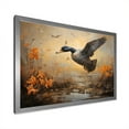 thumbnail image 2 of Designart "Vintage Flight of Duck at the Pond I" Animals Framed Wall Art Decor - Modern Farmhouse Grey Duck Entryway Framed Wall Art, 2 of 6