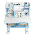 thumbnail image 4 of SUSUchens Kid's Study Desk Chair Set Children's Desk and Chair Set, 0-50° Tiltable Desktop Height Adjustable with Large Bookshelf and Storage Drawer Metal Frame _Blue, 4 of 10