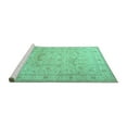 thumbnail image 2 of Ahgly Company Machine Washable Indoor Square Persian Turquoise Blue Traditional Area Rugs, 6' Square, 2 of 4