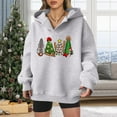 thumbnail image 4 of Christmas Tree Hoodies for Women 2025 Long Sleeve V Neck Holiday Graphic Hooded Sweatshirt Pullover Tops, 4 of 5