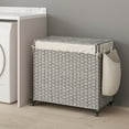 thumbnail image 2 of LEDREM Rolling Laundry Hamper with Lid, 3-Section Divider, Large 42.3-Gallon Capacity, Removable Liner, Wheels & Handle, Bedroom Organizer, Gray, 2 of 5