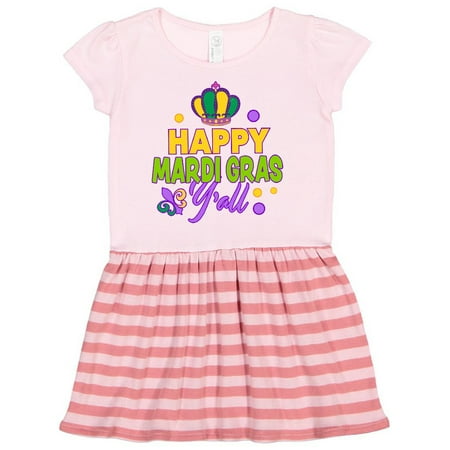 

Inktastic Happy Mardi Gras Y all with Crown Gift Toddler Girl Dress
