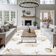 thumbnail image 3 of Ocean Beige Coral Area Rugs 8'x10', Washable Small Throw Rugs for Living Room Patio, Summer Coastal Starfish Conch Nautical Indoor Outdoor Rug Non-Slip Low Pile Carpet Runner Reversible Floor Mats, 3 of 8