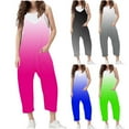 thumbnail image 7 of ZACPNCV Girls Casual Sleeveless Jumpsuits Gradient Spaghetti Strap Loose Romper Long Pants with Pockets Hot Pink 7-8 Years, 7 of 7