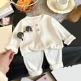 thumbnail image 2 of Wonitaaizi Toddler Baby Boy Girl Clothes Long Sleeve Tops Pants Set Casual Outfit (4-5 Years,White), 2 of 4
