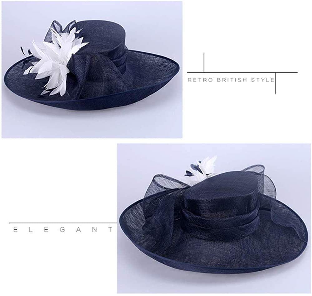 Large Brim Sinamay Hat Elegant Flower 