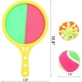 thumbnail image 2 of Tutuviw 4 Pcs Stick Target Racket Children 2 in 1 Sucker Ball Set Handle Parentchild Throw Catch Toy Toysandgames Other Ball Sports Goods for Children Above 3 Year Old (Yellow, Green), 2 of 7