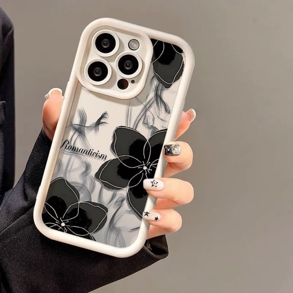 Flower Pattern Phone Case for iPhone 17 Samsung Galaxy S25 Ultra, Shockproof Anti-Vibration Full Coverage Protective Cover, Durable Slim Soft TPU Shell for Girl