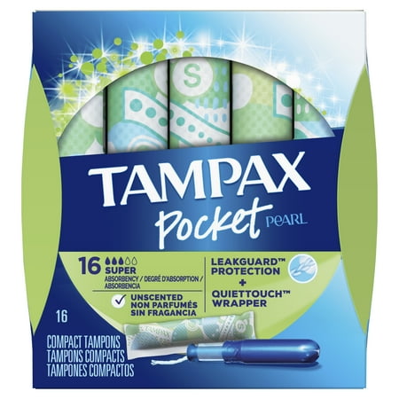 tampons unscented tampax count pearl pocket plastic super