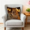 thumbnail image 6 of Uutvery Cute Animal Print Pillow Cover， Linen Fabric Sofa Cushion with Zipper， 45x45cm Washable Decorative Throw Pillow， for Living Room Bedroom Decor, 6 of 6