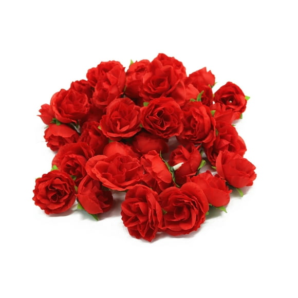 Cabeza de Flores Artificial de Seda reutilizable, Paquete de 50, Adecuado para la decoración de la boda con guirnaldas, corsages, goyas flores