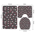 thumbnail image 3 of Dark Gray Christmas Gnome Pattern Bathroom Rugs Sets 3 Piece,Toilet Cover Set,Absorbent Non Slip Bathroom Mats Sets with U-Shaped Contour Rug Toilet Rug Set, 3 of 5