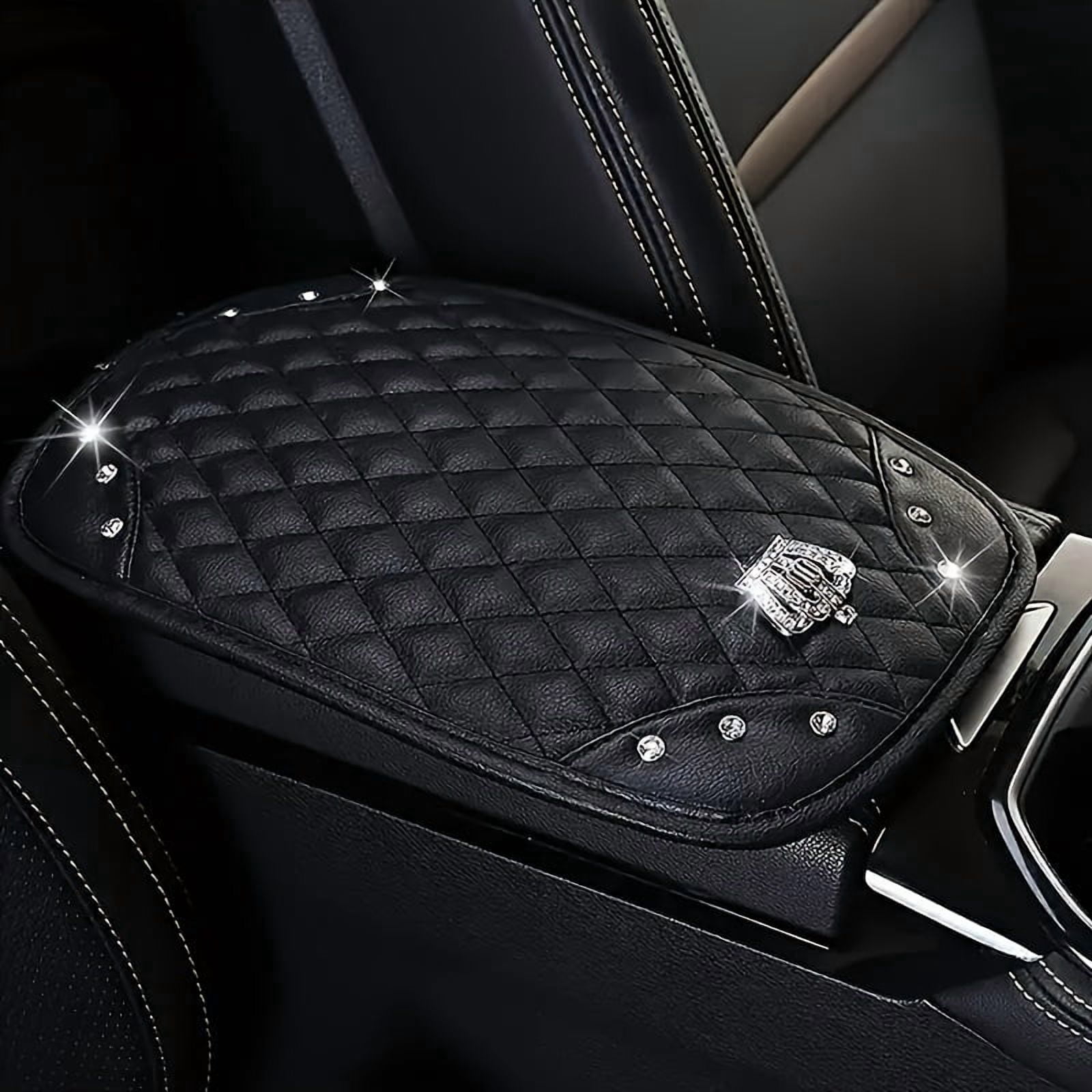 5PCS Bling Car Interior Accessories Set for Women – Sparkling Crown Seat Belt Shoulder Pads, Center Console Armrest Cover, Gear Shift Knob Cover, Handbrake Cover – Universal Fit for Most Vehicles